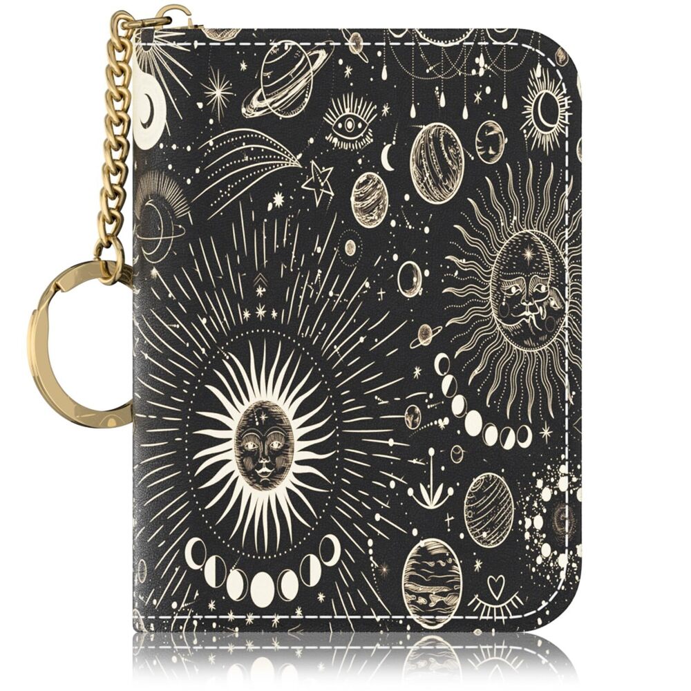 7875 RFID Credit Card Holder, Small Card Holder Wallet with Keychain
